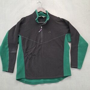 EMS Fleece Pullover 1/4 Zip Black Green Men's XL Outdoor Performance Top